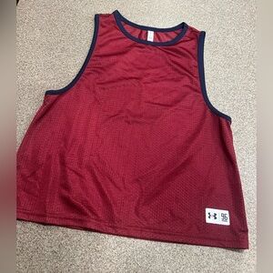 Under Armour Burgundy Mesh Tank with Navy Trim